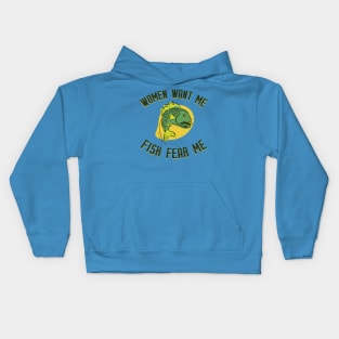 Women Want Me Fish Fear Me Kids Hoodie